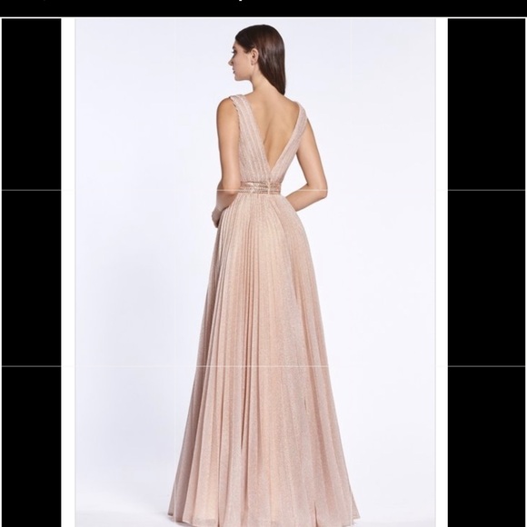 A-line gown with beaded belt and pleated finish.Like new! - Picture 2 of 3